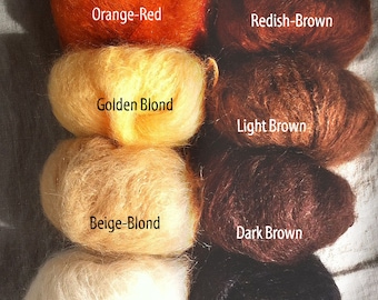 Brushable Mohair for Waldorf Doll Hair, Natural Cloth Doll, Natural Crafting (50gr/1.76oz)