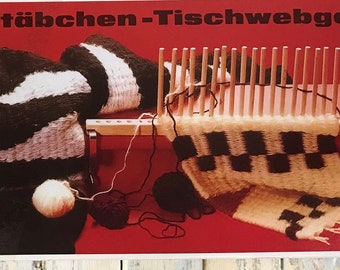 Telar de clavijas - Fabricado en Alemania - 2 x 50 cm con abrazaderas de mesa
