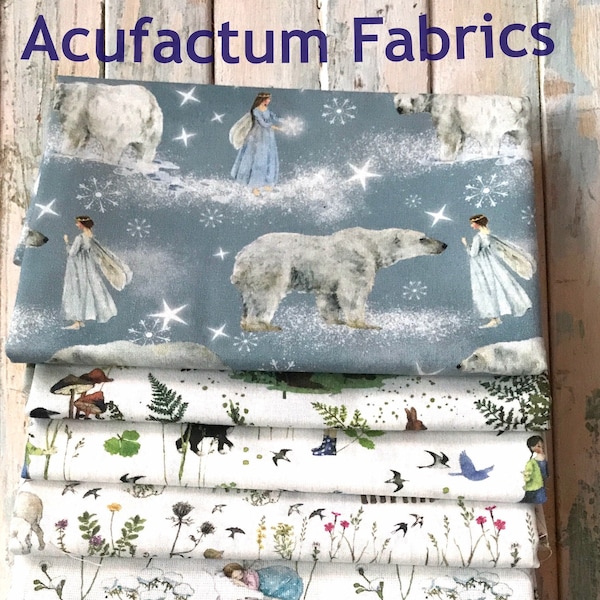 PRE-CUT-PIECES Fabric Acufactum - Fairies, 100% Cotton