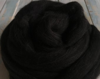 Darkest Brown Wool Mix - 26 Micron - Wet Felting, Needle Felting, Roving 100 grams (3.5oz)