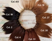 Straight Natural Mohair Weft -  Waldorf doll hair -- Coarse natural mohair