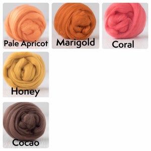 16 Micron Merino Wool Roving Top, 50 gr. 1.76 oz. For Wet Felting, Nuno Felting, Needle Felting, Spinning, etc. image 2