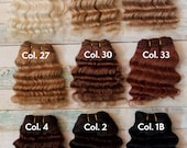 Deep wave Natural Mohair Weft -  Waldorf doll hair -- Coarse natural mohair