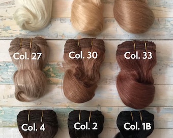 Loose Wave Natural Mohair Weft -  Waldorf doll hair -- Coarse natural mohair