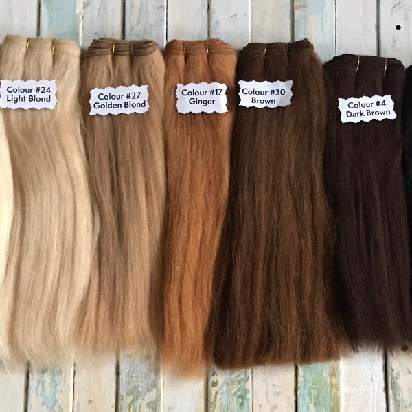 Straight Natural Camel Weft -  Waldorf doll hair -- Soft natural Camel Fibre