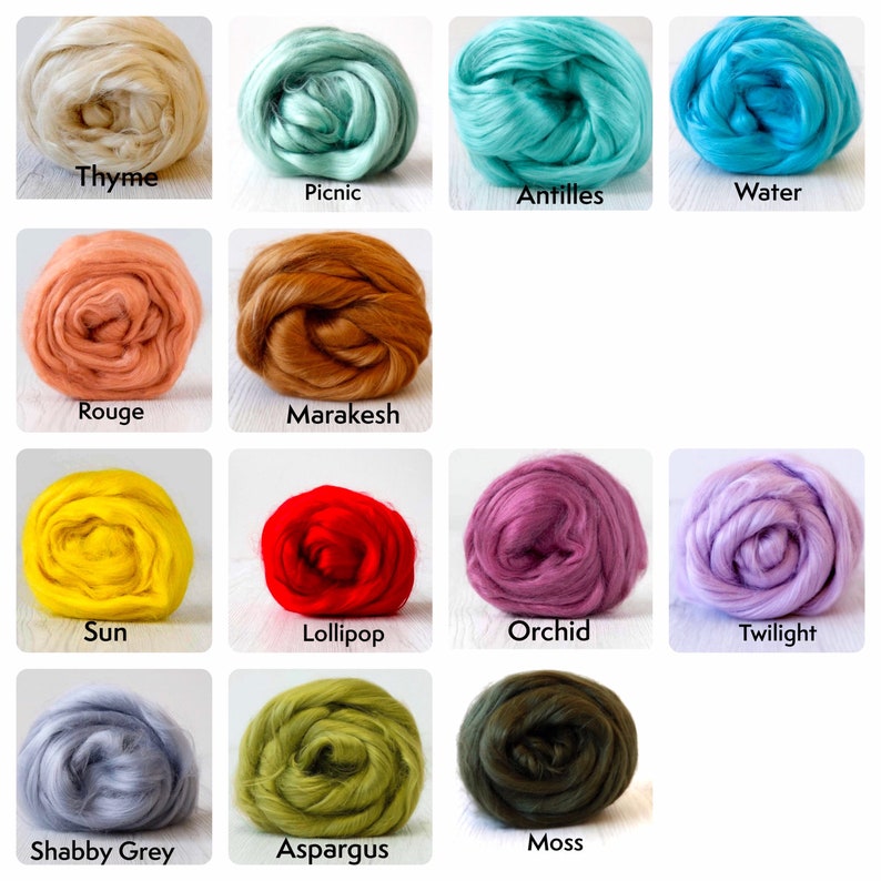Viscose Roving 100 grams 3.5oz 49 colours available image 5