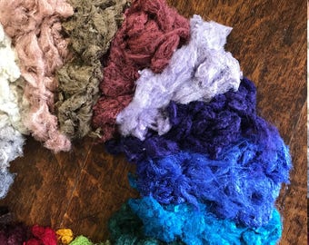 Sari Silk Waste - 50 grams (1.75oz)