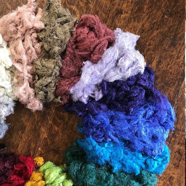 Sari Silk Waste - 50 grams (1.75oz)