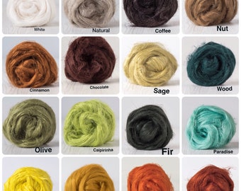 May include: A collection of 16 balls of natural fiber yarn in various colors, including white, natural, coffee, nut, cinnamon, chocolate, sage, wood, olive, caipirinha, fir, paradise, sun, saffron, pumpkin, and rust.