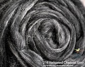 18 Micron Wool Roving - 50 gram bag (1.75 oz) - 219 Dark Variegated Charcoal Grey