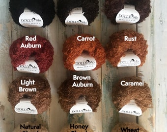 DollyMo - Mohair Bouclè (large curl) for Waldorf Doll Hair, Natural Cloth Doll, Natural Crafting