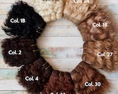 Curly Natural Mohair Weft -  Waldorf doll hair -- Coarse natural mohair