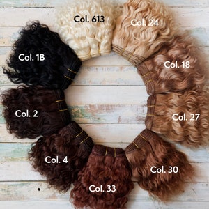 Curly Natural Mohair Weft -  Waldorf doll hair -- Coarse natural mohair