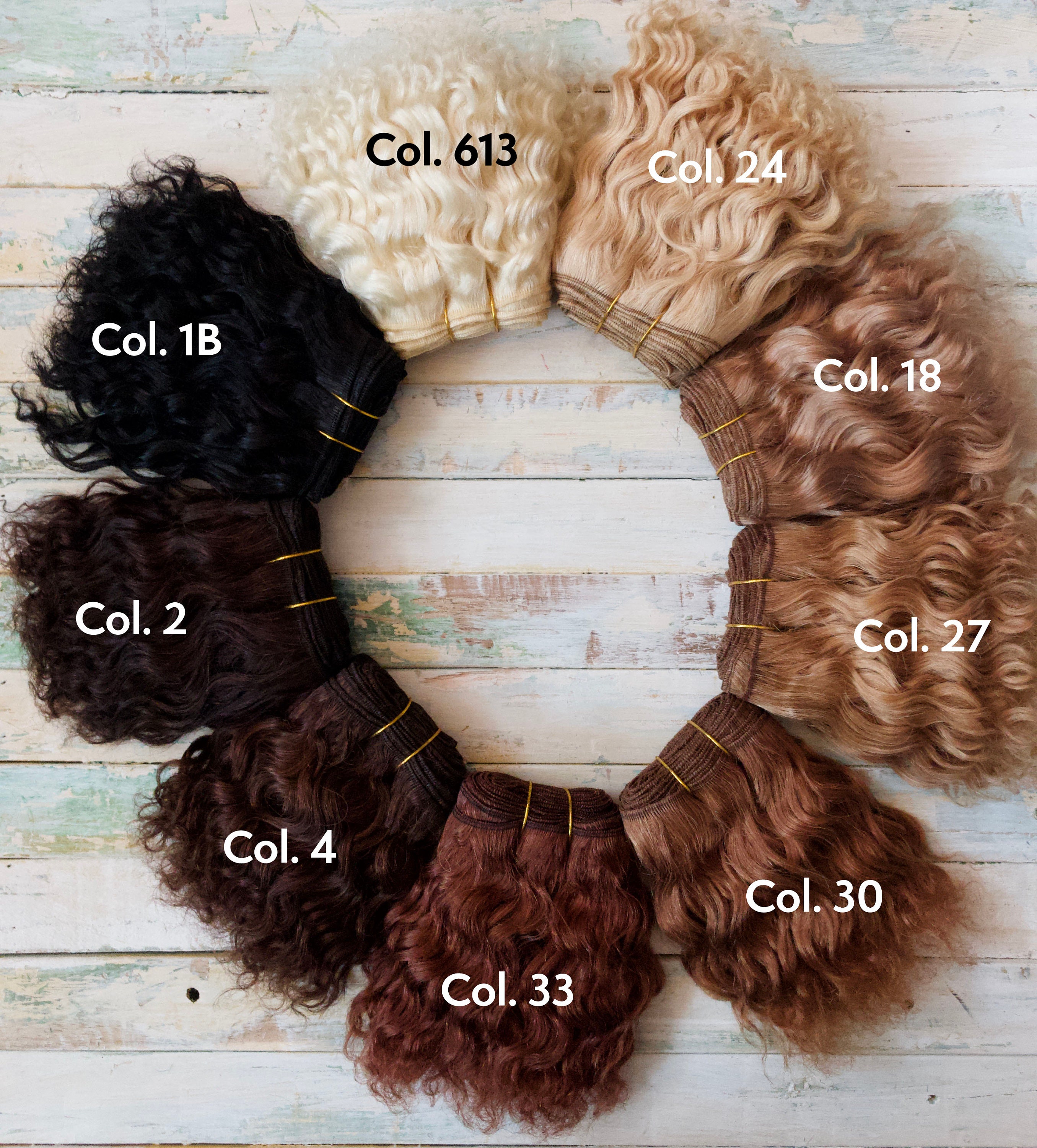 Curly Natural Mohair Weft Waldorf Doll