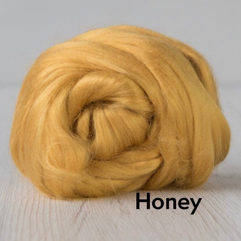 Viscose Roving 100 grams 3.5oz 49 colours available Honey