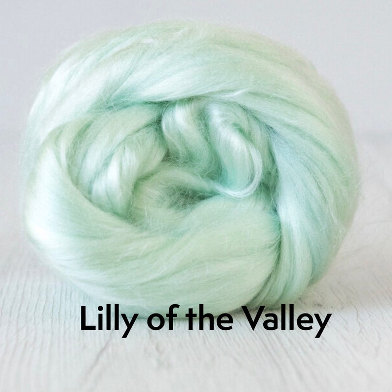 Viscose Roving 100 grams 3.5oz 49 colours available Lily of the Valley