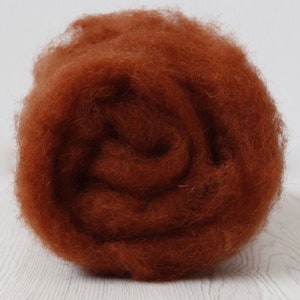 Siena coloured Batt, Needle Felting, Wet Felting, 50 grams (1.75oz), Short Staple Fibre, Colour: Siena