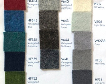 Wool Felt 20cm x 30cm (7.87x11.8") 1.2mm thick - Variegated-White-Grey-Black - 100% wool