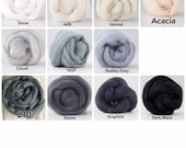 WHITE-BLACK - Extrafine Merino Wool Roving (Top), 18-19 Micron, 50 gr. (1.76 oz).  For Wet Felting, Nuno Felting, Needle Felting, Spinning.