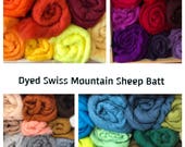 Swiss Mountain Sheep - Dyed Batt - Bergschaf - Valois - 27 micron - 50 gram units