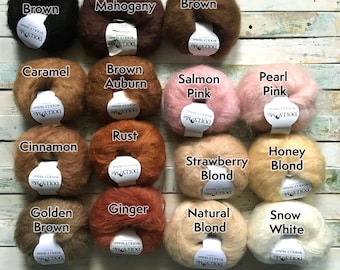 DollyMo Wollmohair, bürstebares Mohair, natürliche Stoffpuppe, natürliches Basteln, Waldorfpuppenhaar