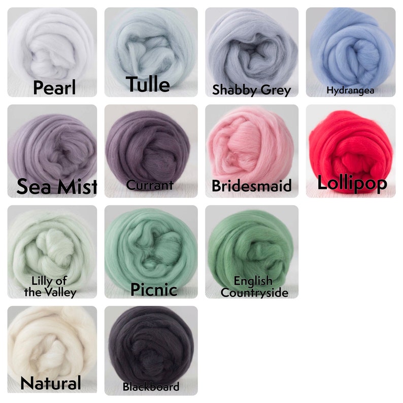 16 Micron Merino Wool Roving Top, 50 gr. 1.76 oz. For Wet Felting, Nuno Felting, Needle Felting, Spinning, etc. image 1