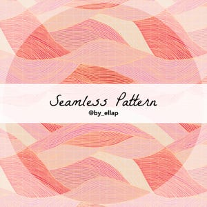 Wavy Lines Seamless Pattern PNG Commercial Licence Tonal Orange Bold Surface Design Dopamine Decor Maximalist Fabric Repeat Tile