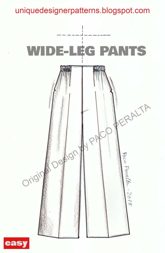 WIDE LEG PANTS sewing pattern. | Etsy
