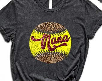 Softball Nana T-Shirt, Softball Spirit Wear, Sports Lover Gift, Gameday T Shirt Present, Gifts for Her, Gifts for Mom, School Spirit Shirt