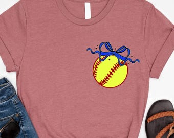 Coquette Softball Shirt, Sports Tee, Softball Mom Shirt Presents, Softball Bow Tee, Game Day Shirt, Women's Softball Bow, Family Tee Shirts