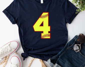 Benutzerdefinierte Softball Nummer Shirt, personalisierte Softball Shirt, Softball Mom Shirt, Softball Mama, Papa Shirt, Spieltag Shirt, Softball Team Shirt