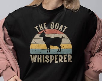 Camiseta de cabra, El susurrador de cabras, Regalo divertido para los amantes de las cabras, Camiseta de mamá cabra, Camiseta vegana, Camiseta de animal de granja, Chica de campo, Cabra retro vintage