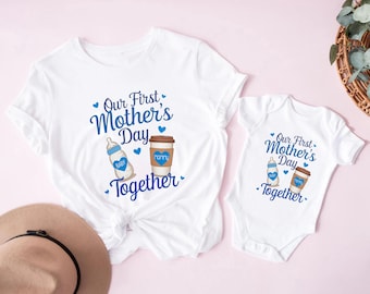 Our First Mother's Day Shirt, Mom & Baby Matching T-Shirts, Mummy and Baby Gift, Mommy And Me Tee, Baby bodysuit, Matching Mothers Day Gifts
