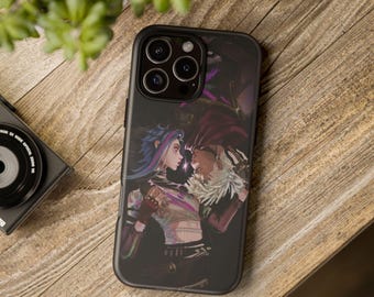 Phone Case, Protective Cover, Stylish Tough Case, for iPhone Samsung Google Pixel, Arcane Jinx & Ekko Design, Gift for Anime