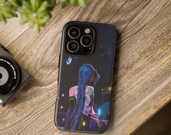 Arcane, Jinx Tough Handyhülle für iPhone Samsung Google Pixel | League of Legend Stoßfeste Abdeckung