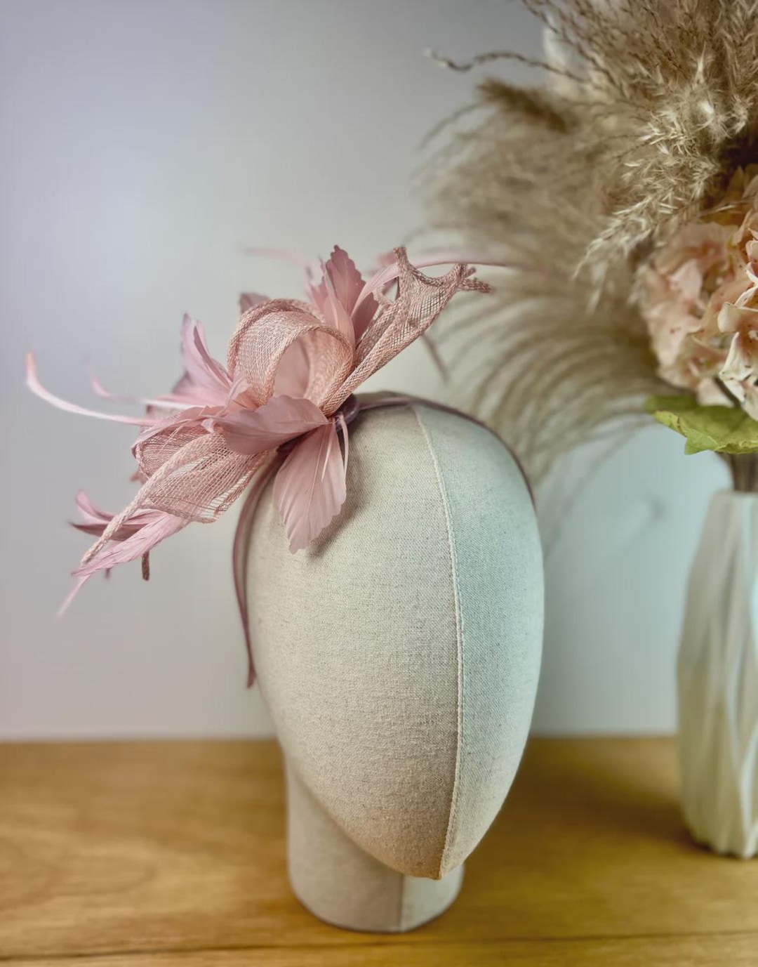 Dusky Pink Feather Fascinator Handmade Wedding Ascot Headpiece Etsy — free download