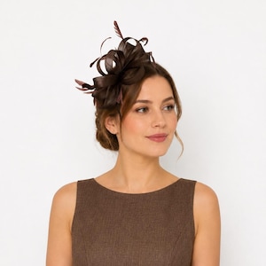 Kaffee braun Fascinator Hochzeit Pferderennen Royal Ascot Kentucky Derby Kopfschmuck