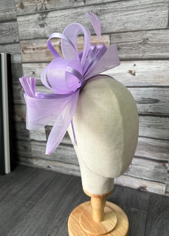 PURPLE AND LILAC FASCINATOR hat / hair  Accessories Lavender lilac purple flower fascinator disc saucer hat  main image 3