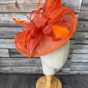 Elegant Orange-Brown Statement Fascinator Hat Burnt Orange Fascinator - Etsy main image 4