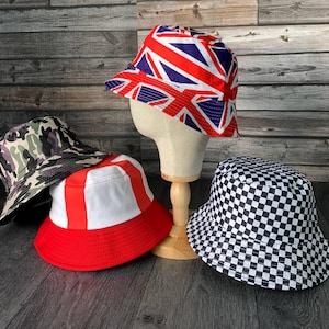 Bucket Hat, Sun Hat, Summer Hat, Unisex Hat, Fisherman Hat, Reversible, Paws, 100% Cotton Hat, Beach Hat, Holiday Hat, Flag Hat, Reversible