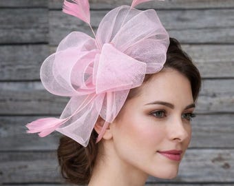 Pale Pink Fascinator Hat: Handmade Wedding Races Headband Clip