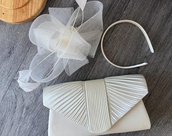 Ivory Fascinator Hat for Wedding Races Royal Ascot Headband Kentucky Derby Hat