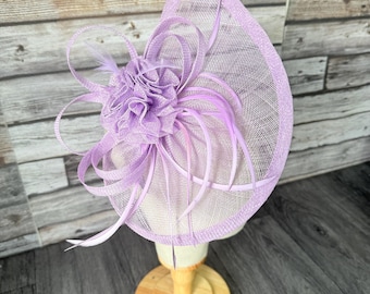 Light Purple Fascinator: Wedding Hat, Races, Royal Ascot, Kentucky, Derby