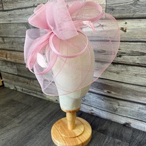 Light Pink Feather Fascinator: Handmade Wedding Ascot Kentucky Derby Headband Clip image 12