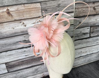 Pale Pink Fascinator Hat: Handmade Wedding Races Headband Clip Kentucky Derby Hat