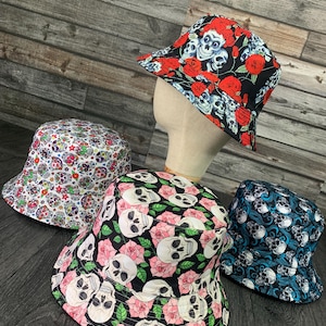 Bucket Hat, Sun Hat, Summer Hat, Unisex Hat, Fisherman Hat, Reversible, Paws, 100% Cotton Hat, Beach Hat, Holiday Hat, Cartoon, Reversible