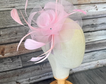 Rosa Fascinator Hut: Handgefertigte Hochzeit Haarband Clip Royal Ascot Derby
