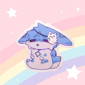 Blue Kitsune Sticker