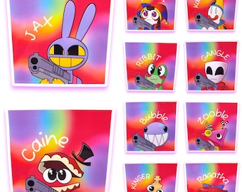 TADC LG Sticker Decal Laptop Durable Waterproof Caine Bubble Pomni Jax Kaufmo Ribbit Kinger Ragatha Gangle Zooble Amazing Digital Circus