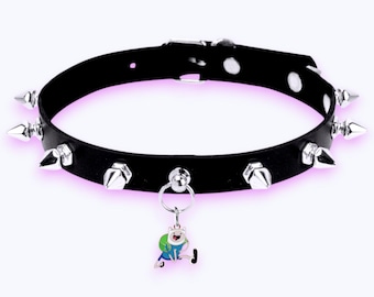 Adventure Time Choker Necklace Leather Finn Jake BMO Ice King Lumpy Space Princess Peppermint Butler Cartoon Cute Kawaii Y2K Goth Punk Emo